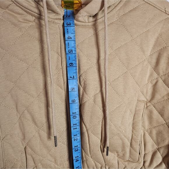 STOOSH Quilted Taupe cropped Jacket with Hood size Large - Picture 4 of 4